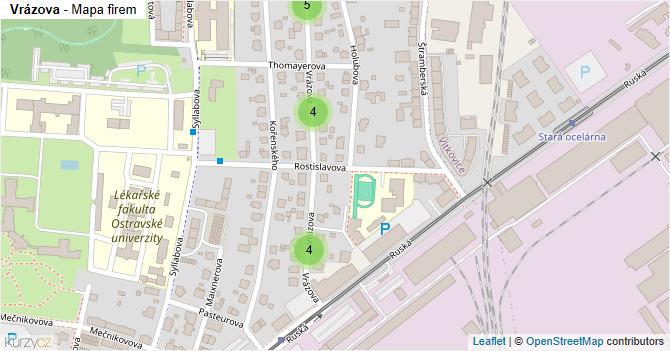 Vrázova - mapa firem