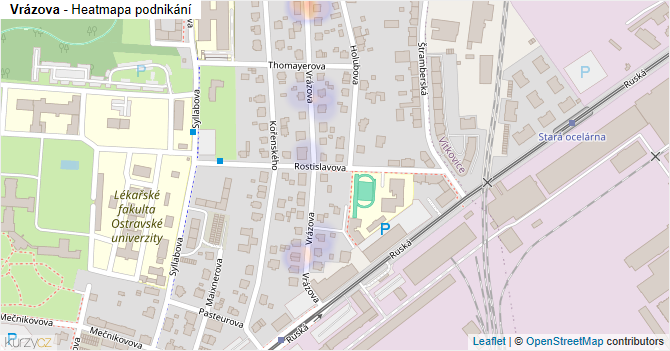 Vrázova - mapa podnikání