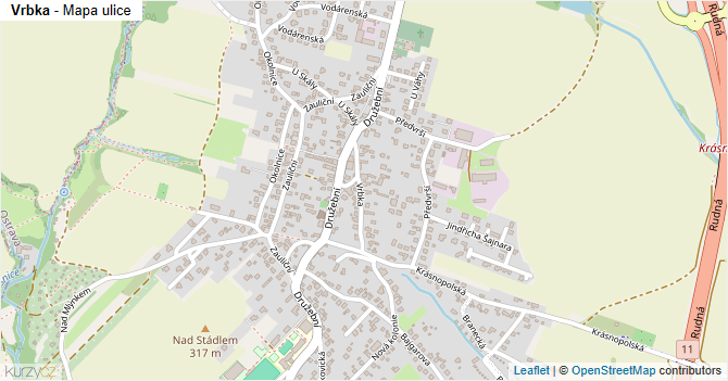 Vrbka - mapa ulice