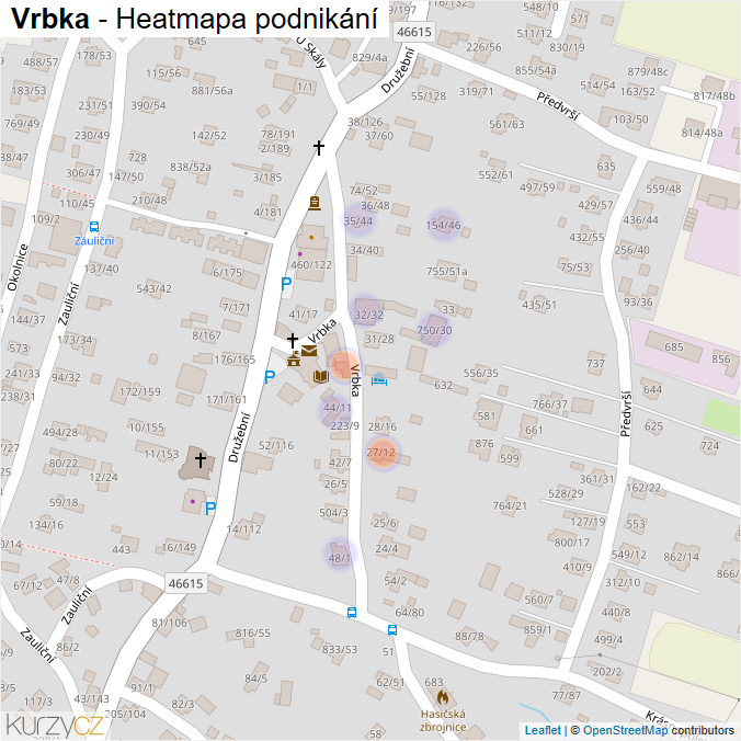 Mapa Vrbka - Firmy v ulici.
