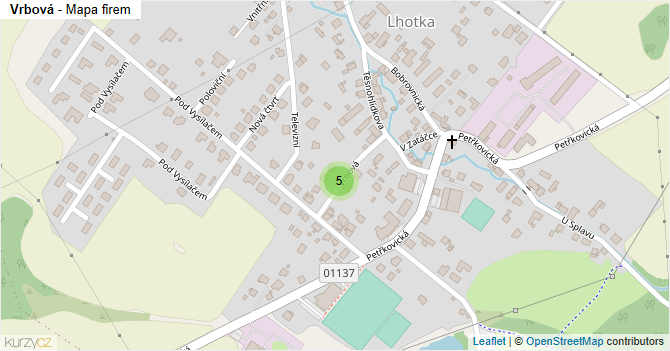 Vrbová - mapa firem