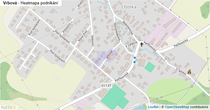 Vrbová - mapa podnikání