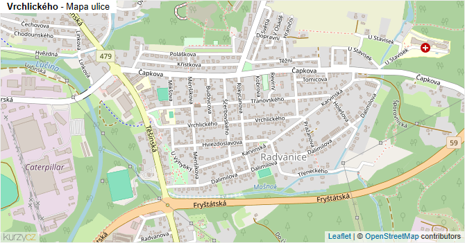 Vrchlického - mapa ulice