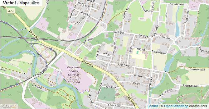 Vrchní - mapa ulice