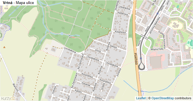 Vrtná - mapa ulice