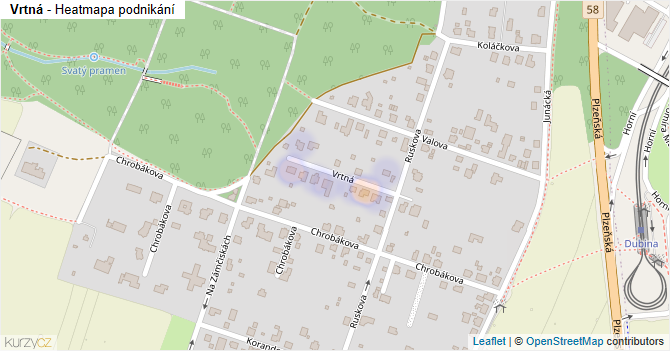 Vrtná - mapa podnikání