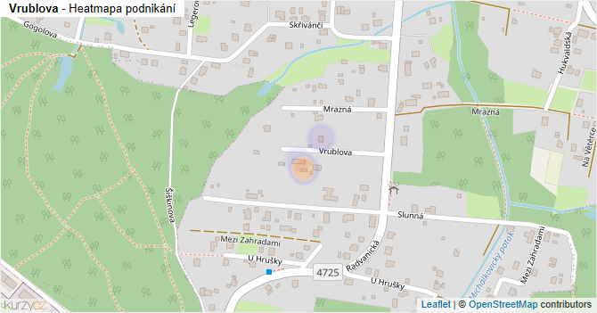 Vrublova - mapa podnikání