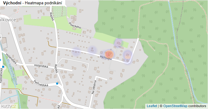 Východní - mapa podnikání
