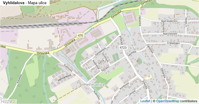 Vyhlídalova - mapa ulice