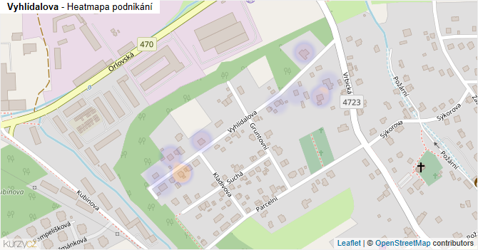 Vyhlídalova - mapa podnikání