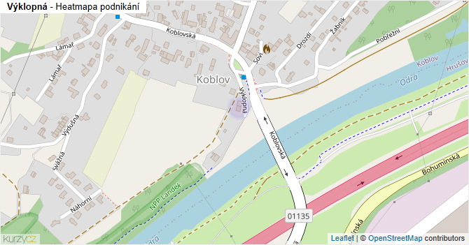 Výklopná - mapa podnikání