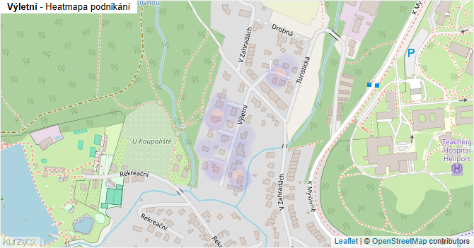 Výletní - mapa podnikání