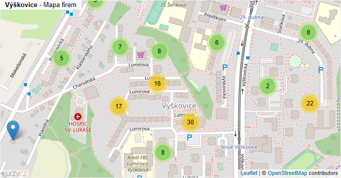 Výškovice - mapa firem
