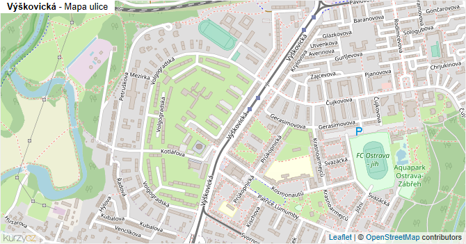 Výškovická - mapa ulice