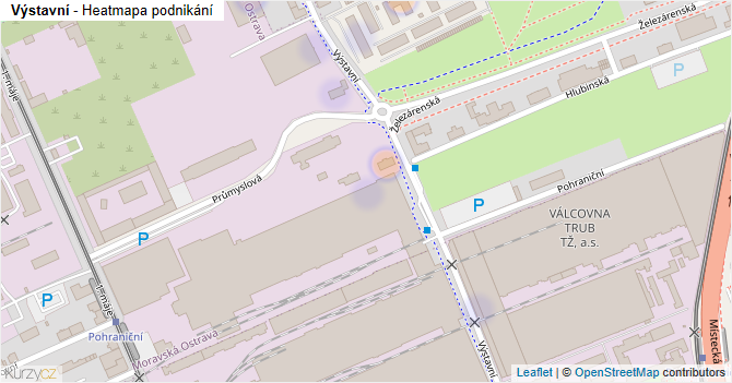 Výstavní - mapa podnikání