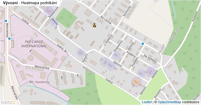 Vývozní - mapa podnikání