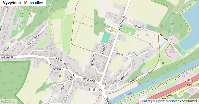 Vyvýšená - mapa ulice