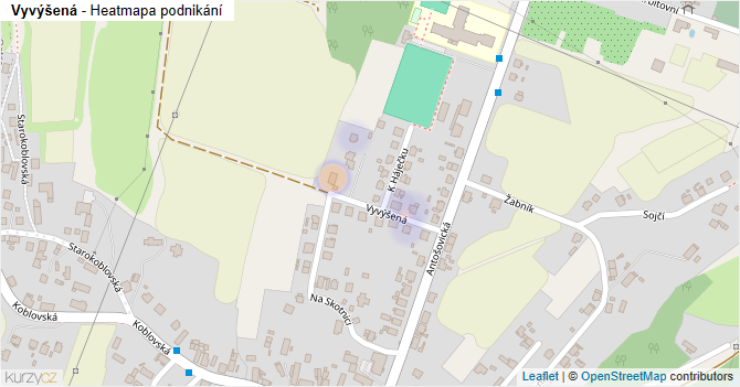 Vyvýšená - mapa podnikání