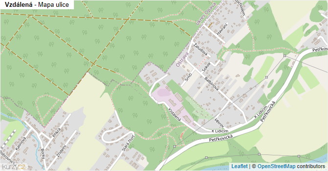 Vzdálená - mapa ulice