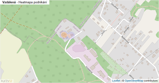 Vzdálená - mapa podnikání