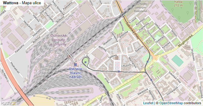 Wattova - mapa ulice