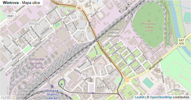 Wintrova - mapa ulice