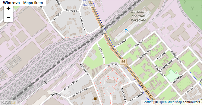 Wintrova - mapa firem