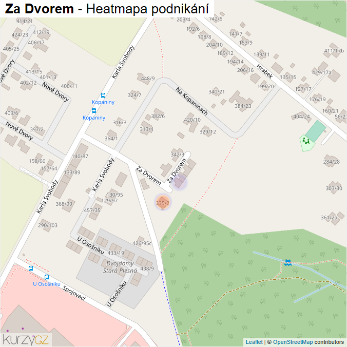 Mapa Za Dvorem - Firmy v ulici.