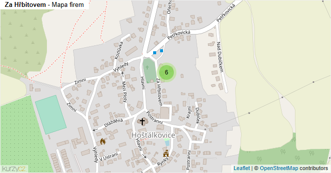Za Hřbitovem - mapa firem