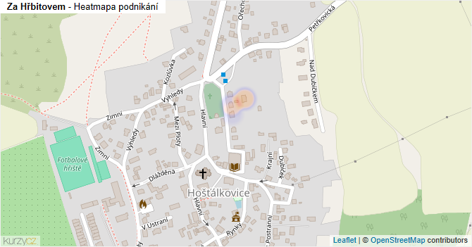 Za Hřbitovem - mapa podnikání