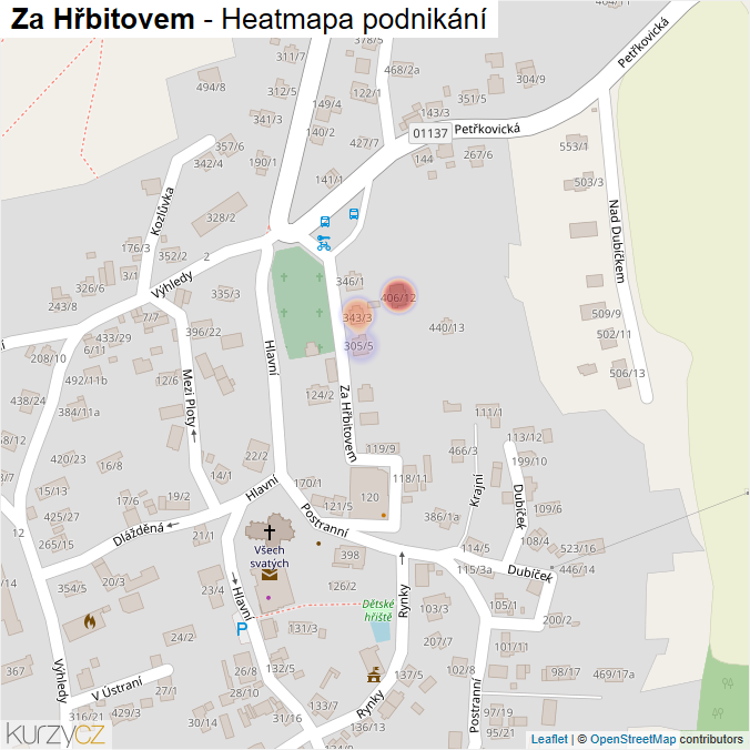 Mapa Za Hřbitovem - Firmy v ulici.