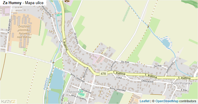 Za Humny - mapa ulice