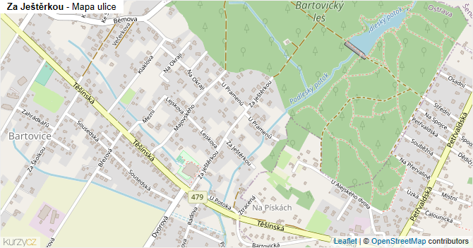 Za Ještěrkou - mapa ulice
