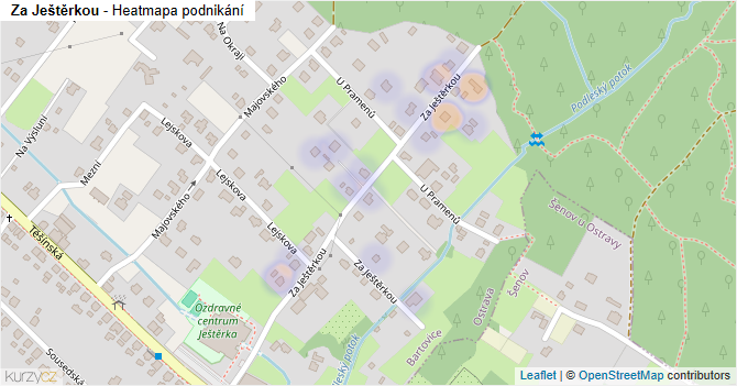 Za Ještěrkou - mapa podnikání