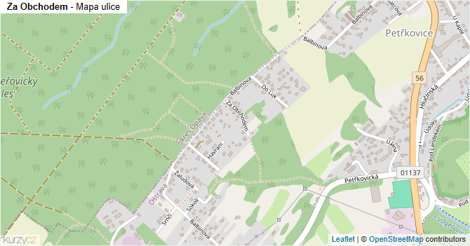 Za Obchodem - mapa ulice