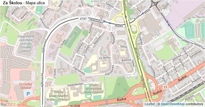Za Školou - mapa ulice