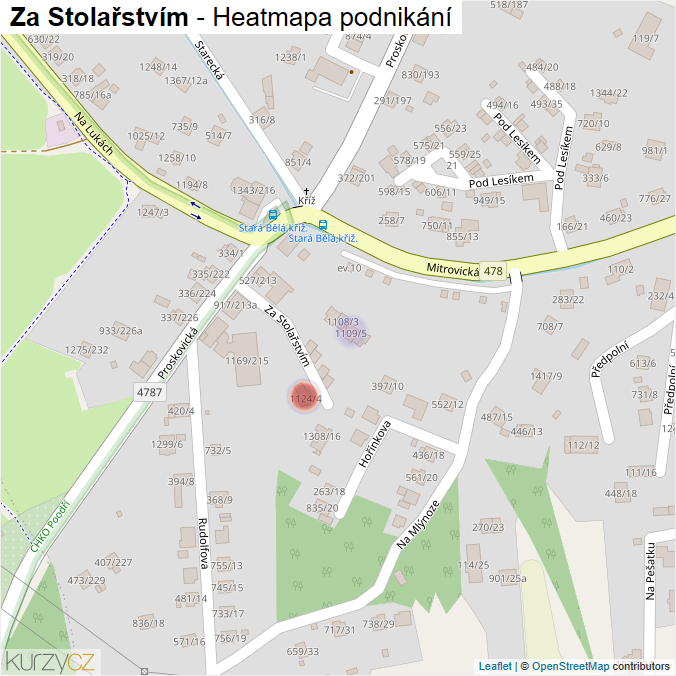 Mapa Za Stolařstvím - Firmy v ulici.