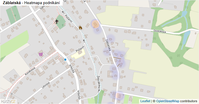 Záblatská - mapa podnikání