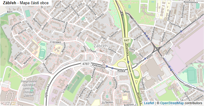 Zábřeh - mapa části obce