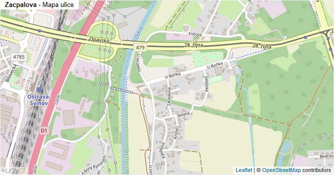 Zacpalova - mapa ulice