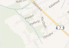 Zadní v obci Ostrava - mapa ulice
