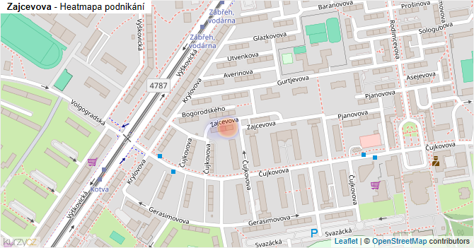Zajcevova - mapa podnikání