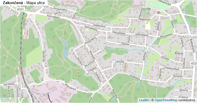Zakončená - mapa ulice