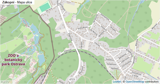 Zákopní - mapa ulice