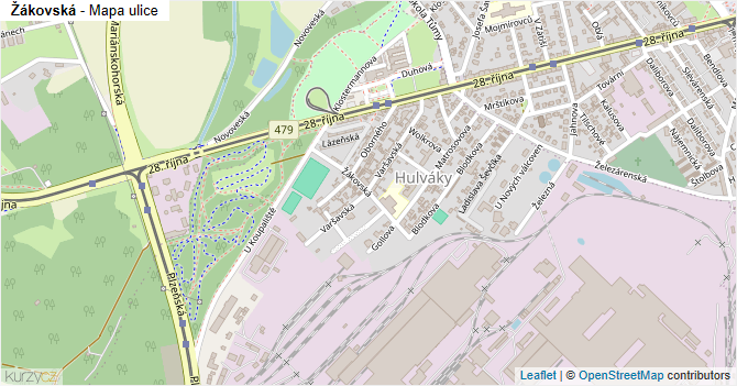 Žákovská - mapa ulice
