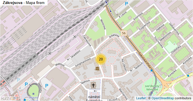 Zákrejsova - mapa firem