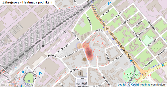 Zákrejsova - mapa podnikání