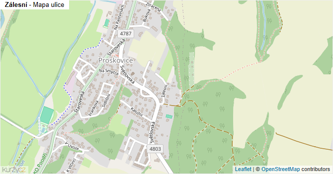 Zálesní - mapa ulice