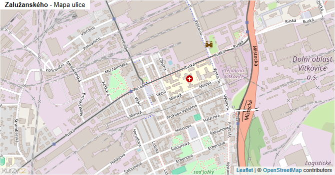 Zalužanského - mapa ulice