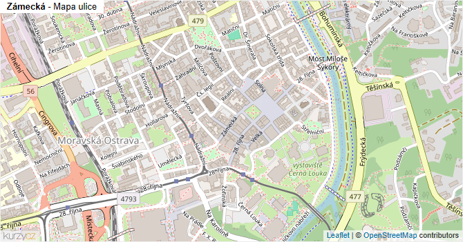 Zámecká - mapa ulice